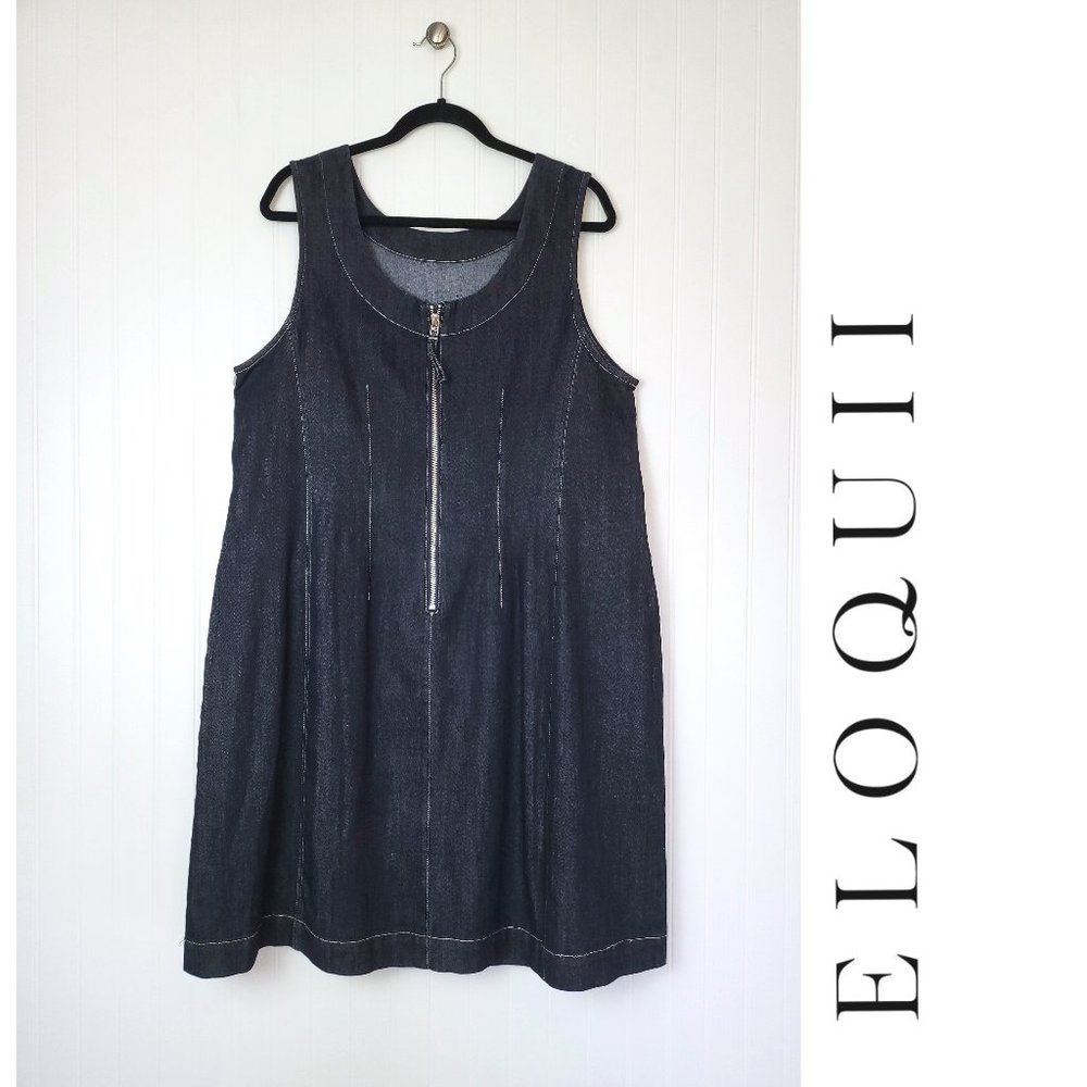 Eloquii Tie Back Dark Jean Mini Dress